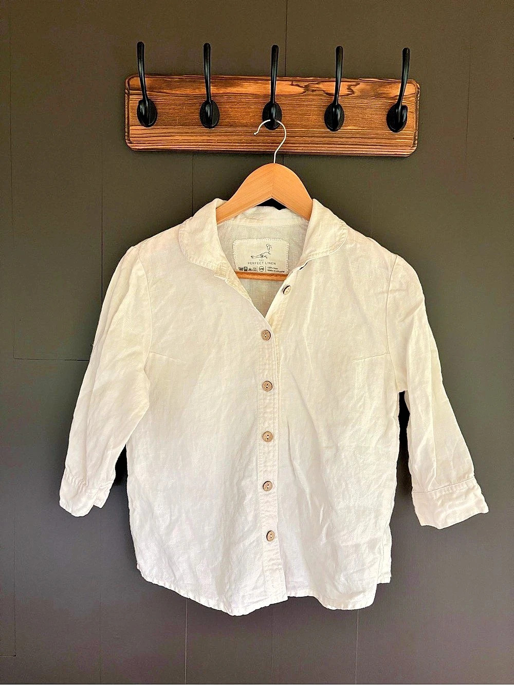 Not Perfect Linen - Marle Shirt - White Button Down - Size Medium
